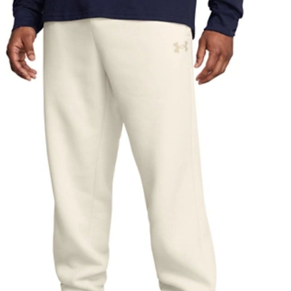 Under Armour Fleece Pro Taper Jogger Sweatpants Mens Size 4XL Cream NEW Zippers